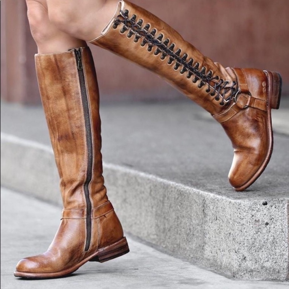 Bed Stu Burnley Lace-Up Knee High Boot, Size 7